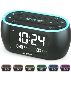 Housbay Digital Alarm Clock - Dual Alarms & Snooze Light